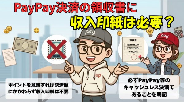PayPay決済の領収書に収入印紙は不要です。5万円以上でも貼らなくて良い理由と正しい但し書き