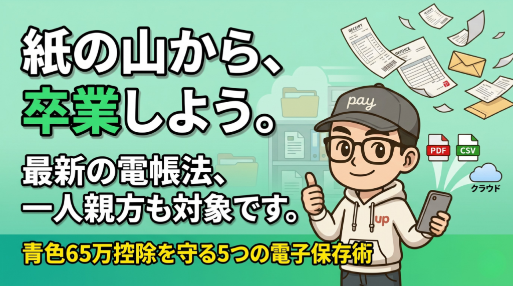 一人親方の電帳法対応、まだ間に合う？青色65万控除を守る5つの電子保存術