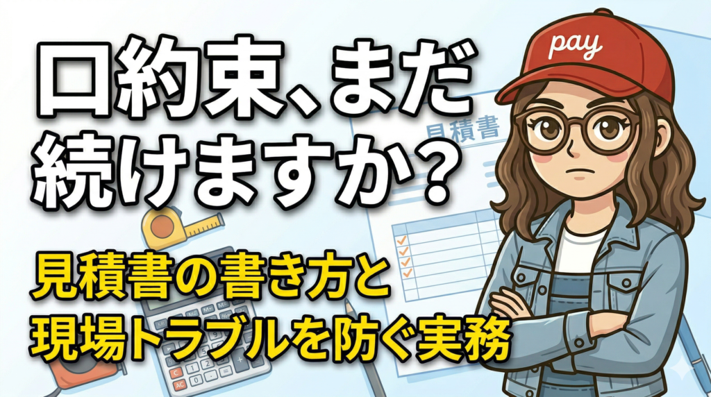 一人親方に見積書は必要？書き方の9項目と"言った言わない"を防ぐコツ
