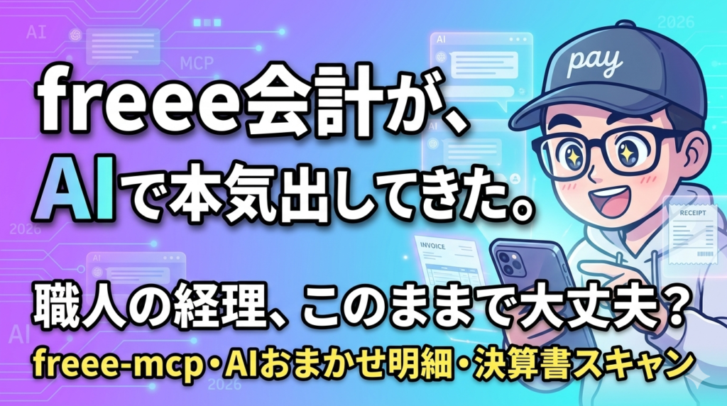 freeeがAI攻勢で頭ひとつ抜ける？一人親方の帳簿付けが激変する予感
