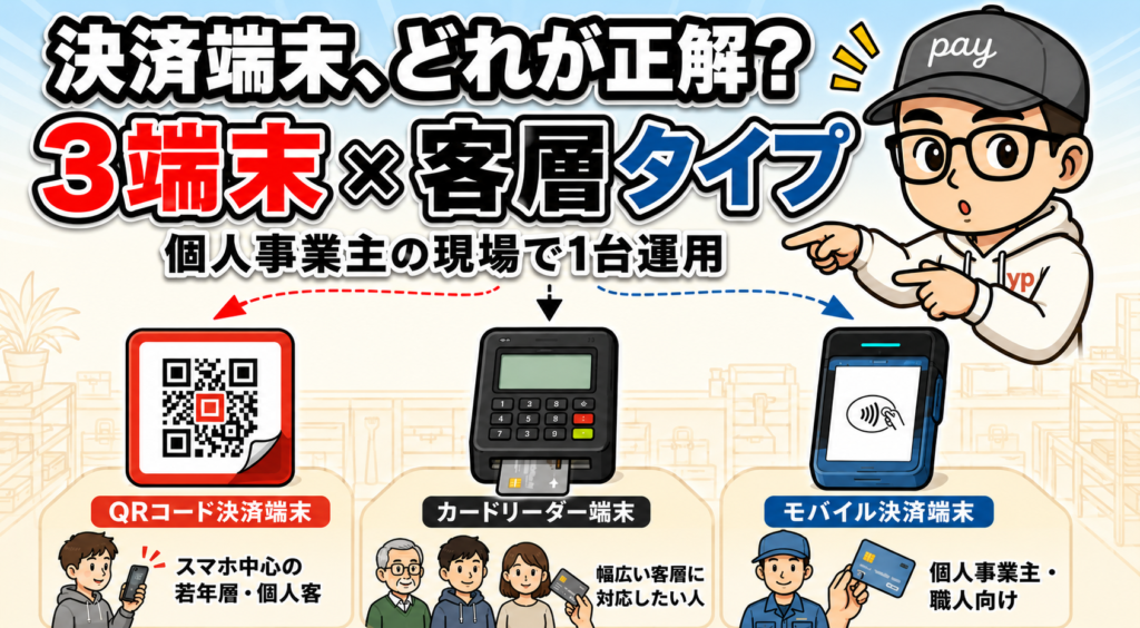 PayPay QR・Square・PayCAS Mobile 比較
