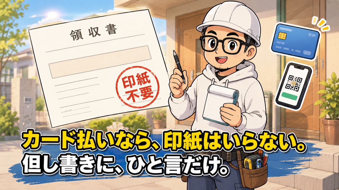 カード払いなら印紙はいらない。但し書きにひと言だけ｜領収書と印紙不要スタンプとゆうペイ