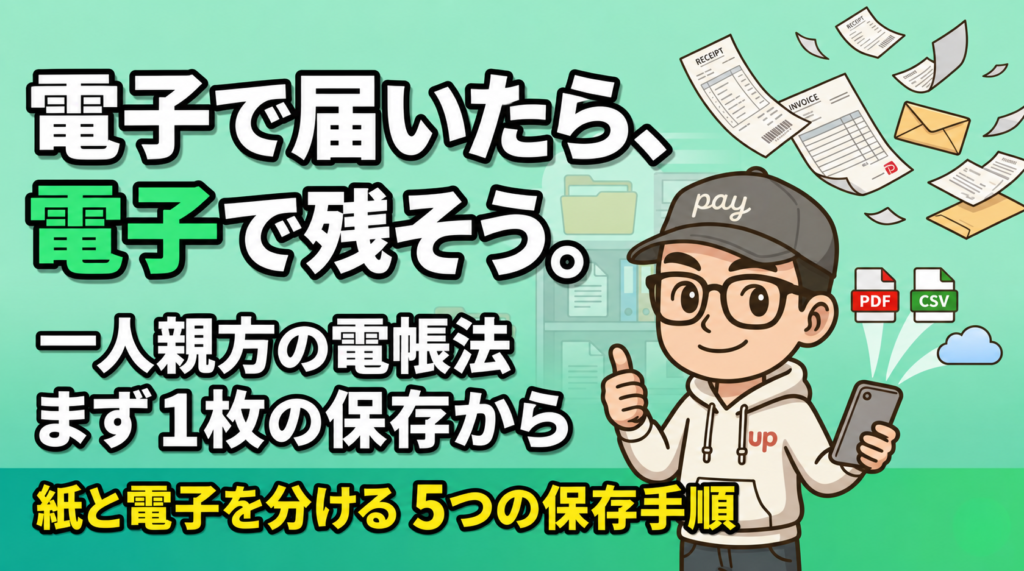 電子で届いたら電子で残そう。一人親方の電帳法、紙と電子を分ける5つの保存手順