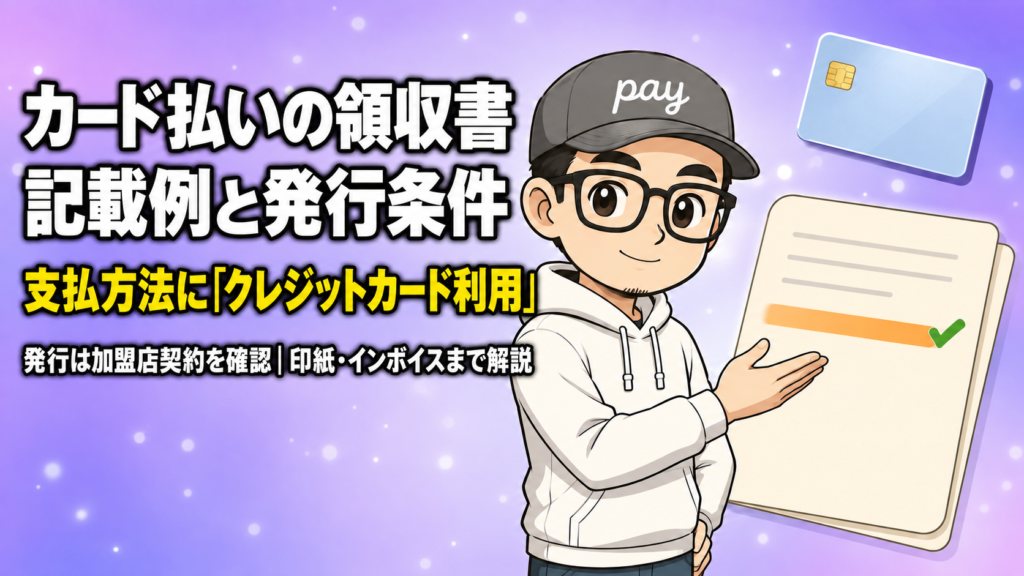 クレジットカード払いの領収書の書き方｜記載例と発行条件。発行は加盟店契約を確認。