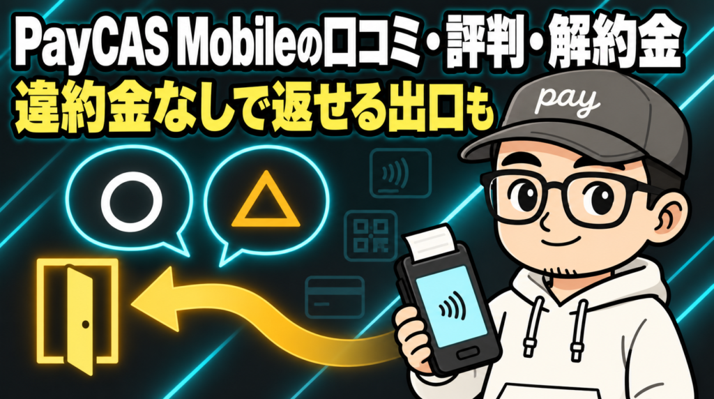 PayCAS Mobileの口コミ・評判・解約金を正直解説｜違約金なしで返せる出口も